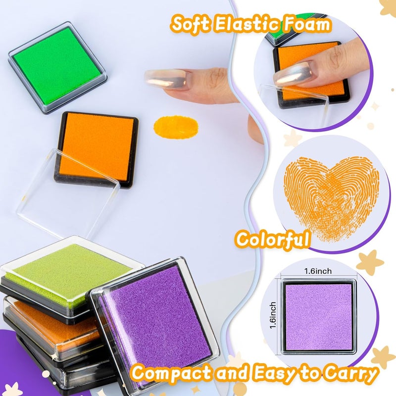 Rainflow Ink Pads for Stamps - 20 Colors Ink Stamp Pad Washable Ink Pads Stamp Rainbow Print Ink Pad for Crafting Scrapbooking Paper Fabric DIY Craft Card Making - Image 2